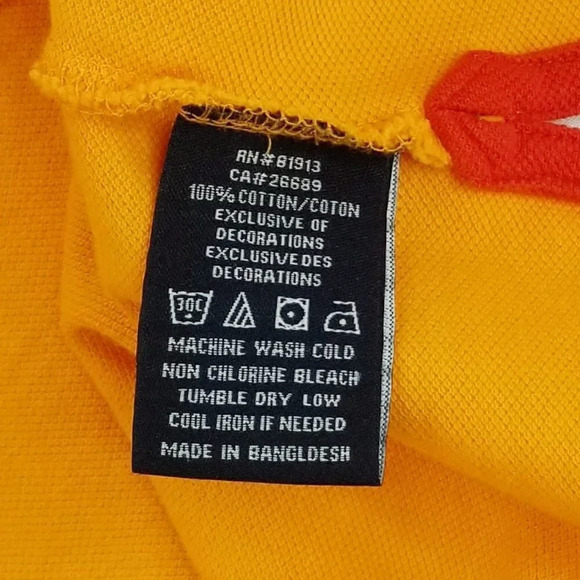 Robert Graham Large Men's Orange Embroidered Button Hem Short Sleeve Cotton Polo - Picture 7 of 7